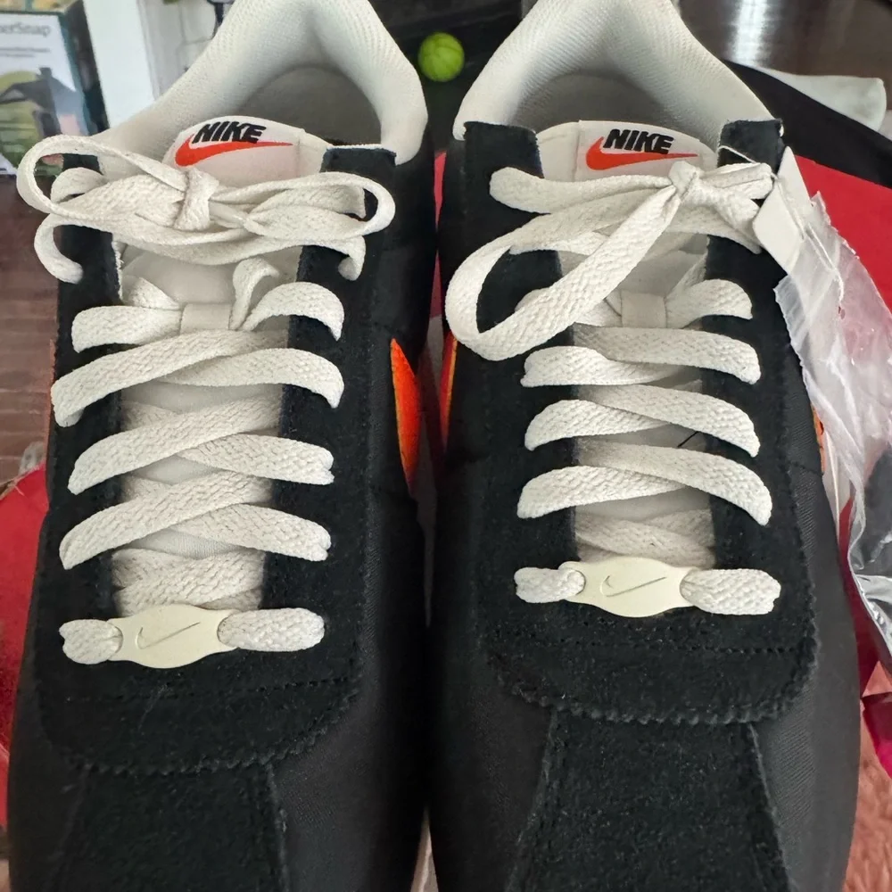 Nike Cortez TXT Black/Safety Orange-Sail Men's Athletic Shoes - Picture 3 of 7